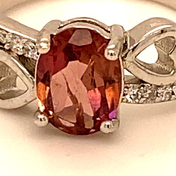 Rubellite 1.02ct Platinum Finish Solid Silver Ring - Picture 6 of 6